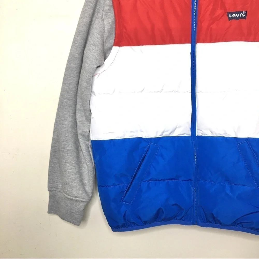 Levi’s‎ Boys Colorblock Logo Puffer Fleece Hoodie Jacket